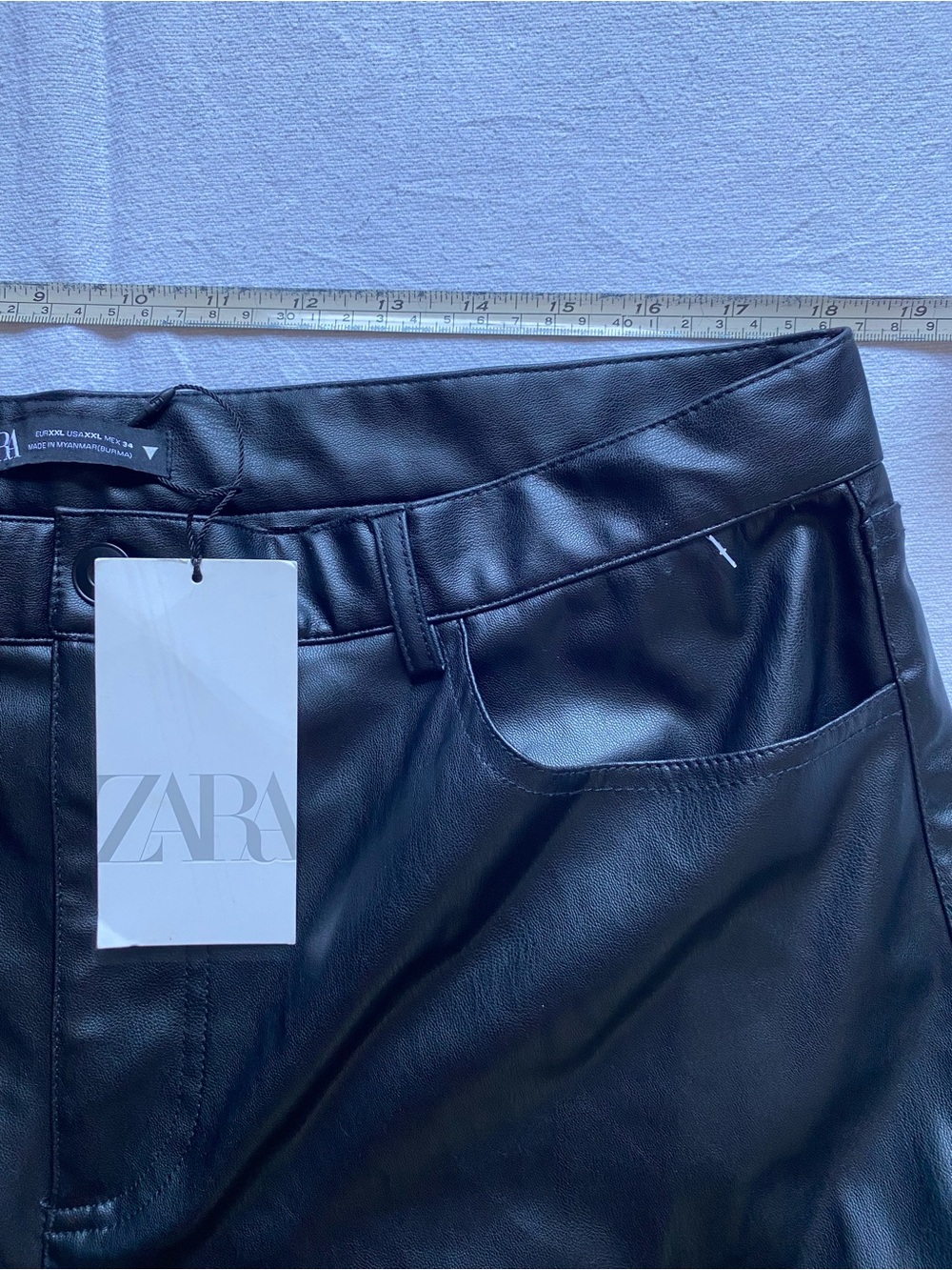 Zara Faux Leather Black Pants SZ XXL, Casual, elegant, classic - Picture 15 of 15